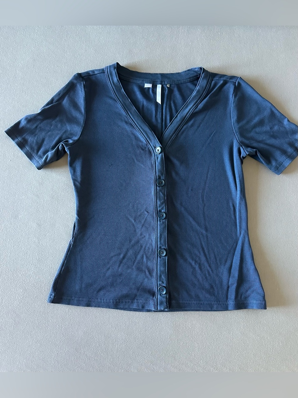 Travis Mathew Blue Cloud Rib Short Sleeve Button Up